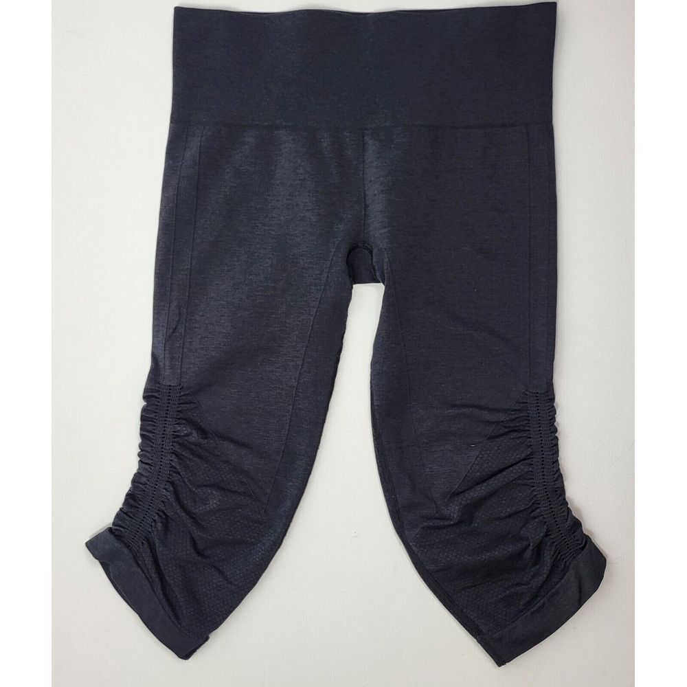 Lululemon Align Cropped Leggings Ruched High Waist Yoga Black In The Flow Size 8